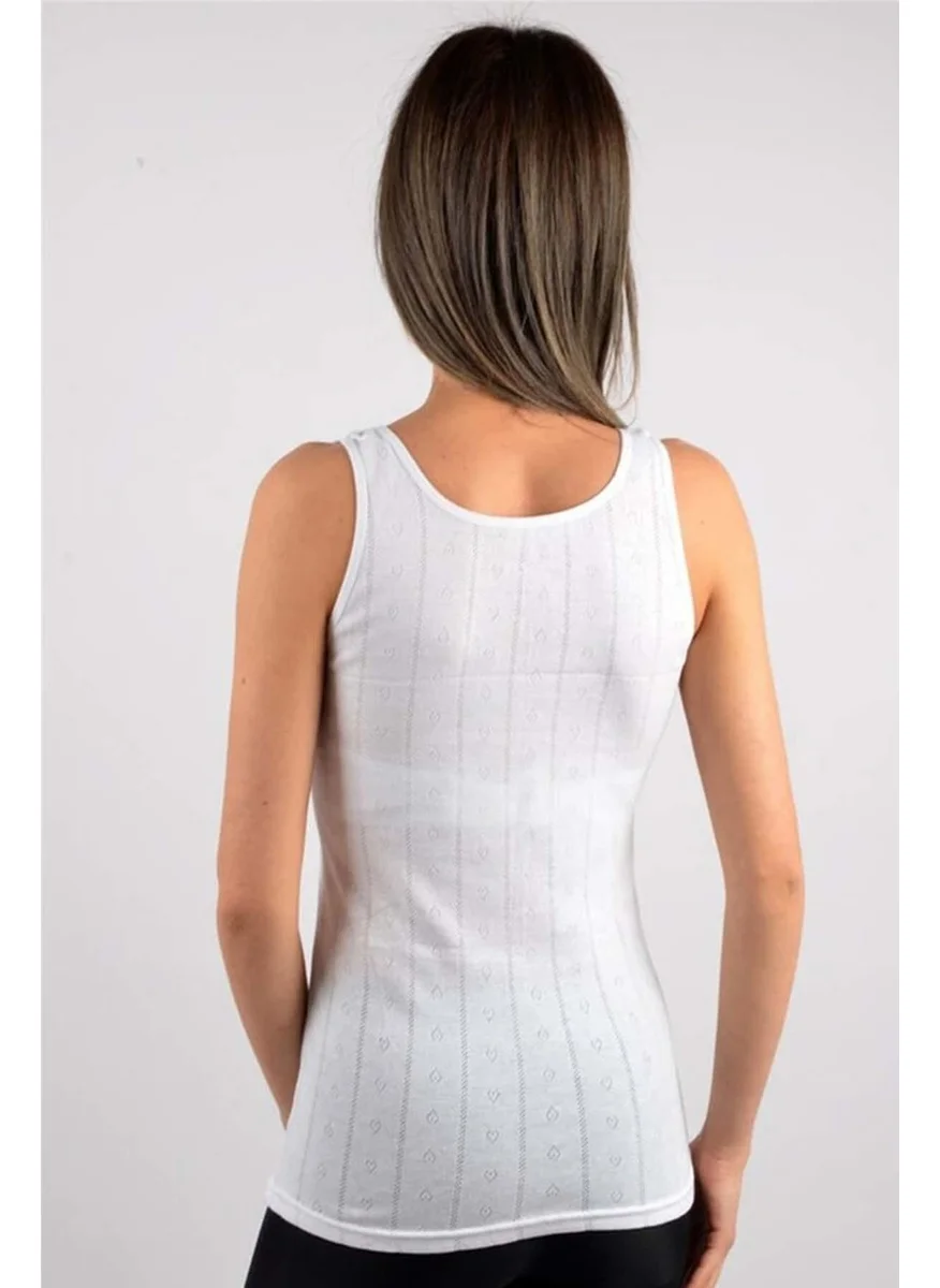 Tutku Passion Women Jacquard Wide Strap Undershirt 6 Pieces - 0201