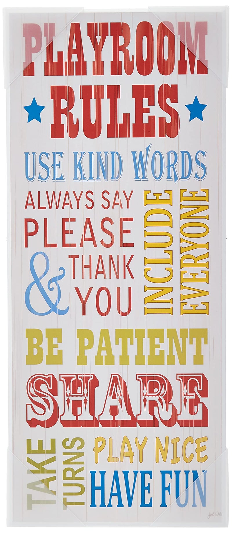 Stupell Industries The Kids Room by Stupell Playroom Rules Use Kind Words Rectangle Wall Plaque