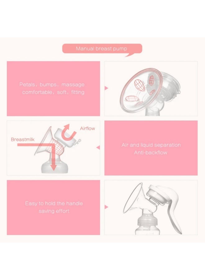 قابل للتعديل سيليكون مضخة يدوية الرضاعة الطبيعية الرضاعة الطبيعية مضخة يدوية محمولة صغيرة - Image 4