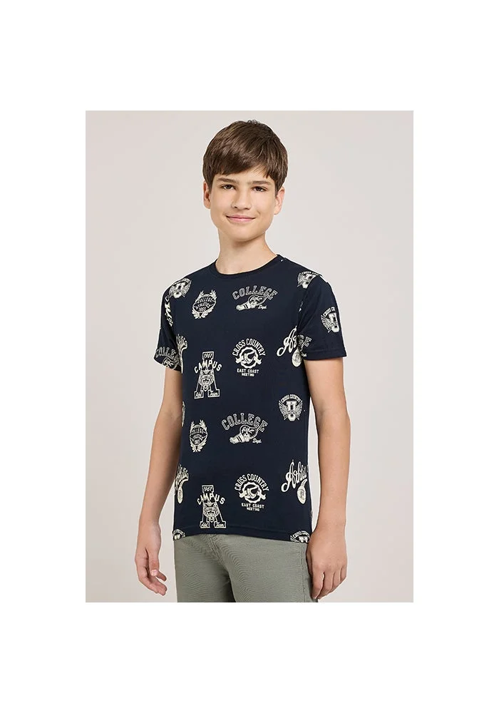 R&b Printed T-Shirt With Crew Neck and Short Sleeves