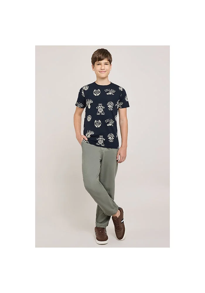 R&b Printed T-Shirt With Crew Neck and Short Sleeves