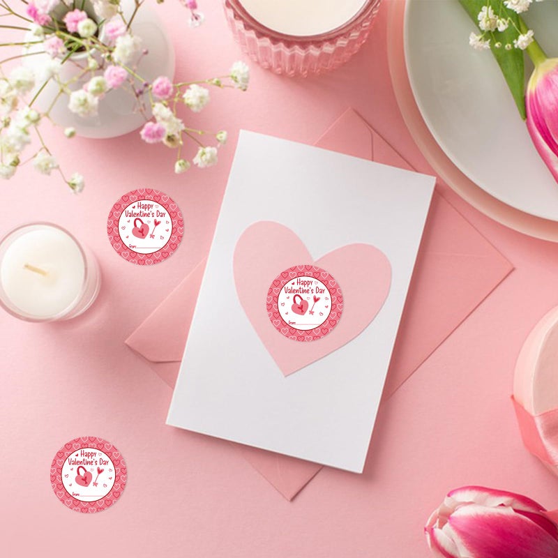 FLYAB 72pcs Happy Valentines Day Stickers - Valentine's Day Stickers Gift Tags 1.5" Valentine Day Labels Present Sticker for Envelope Seals Cards Scrapbooking Valentine Party Favor Decorations - Image 5