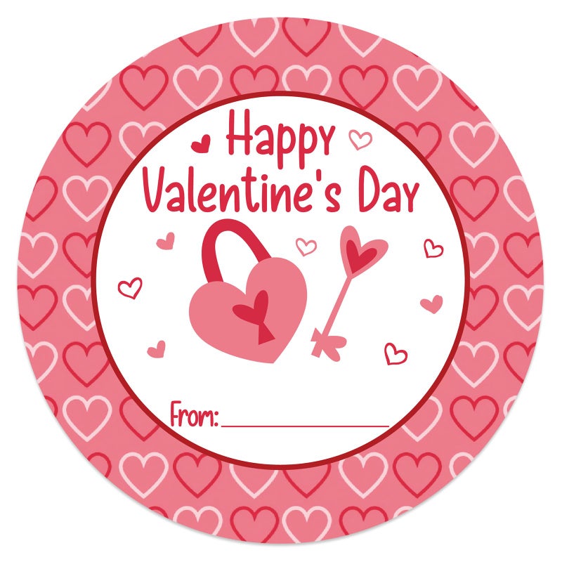 FLYAB 72pcs Happy Valentines Day Stickers - Valentine's Day Stickers Gift Tags 1.5" Valentine Day Labels Present Sticker for Envelope Seals Cards Scrapbooking Valentine Party Favor Decorations - Image 1