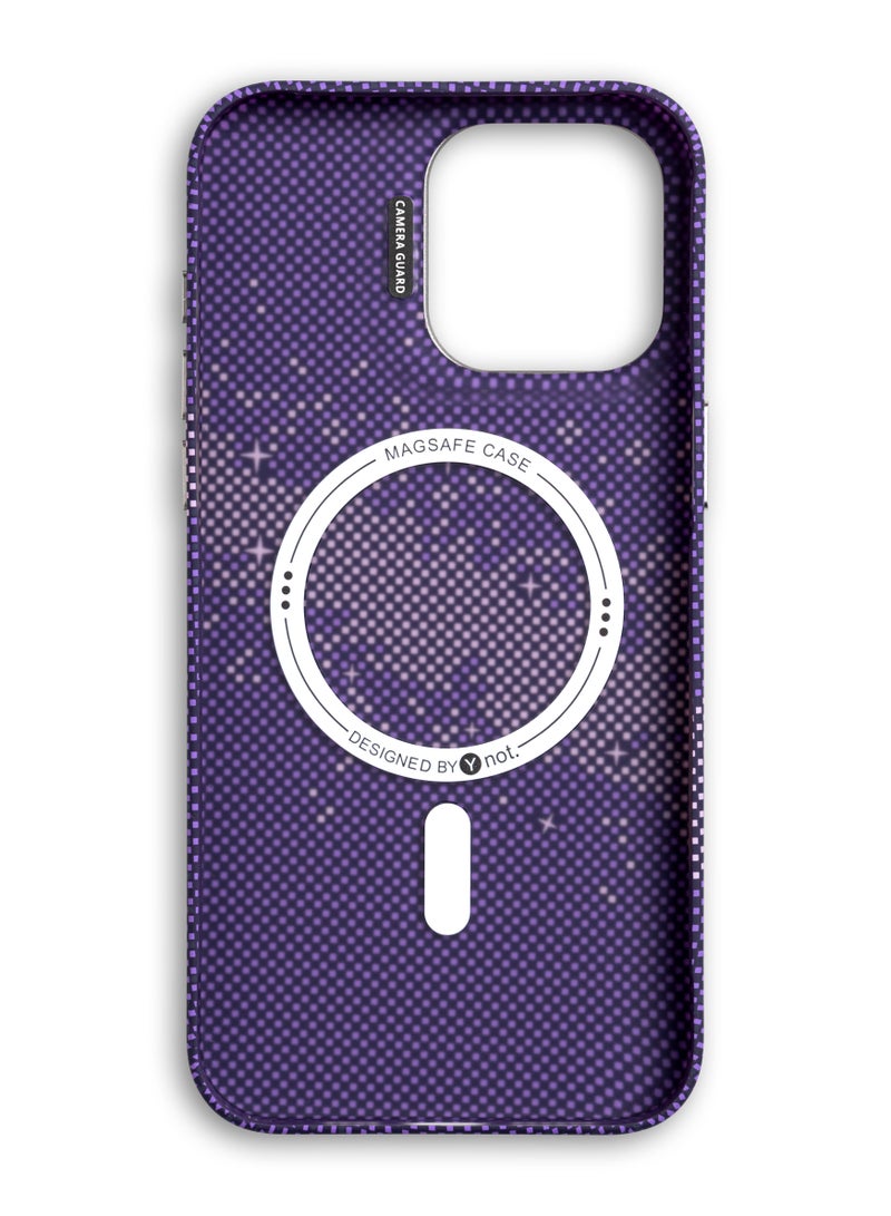 YNOT MagSafe carbon fiber protection case with camera stand for iPhone 16 Pro Max - purple - Image 3