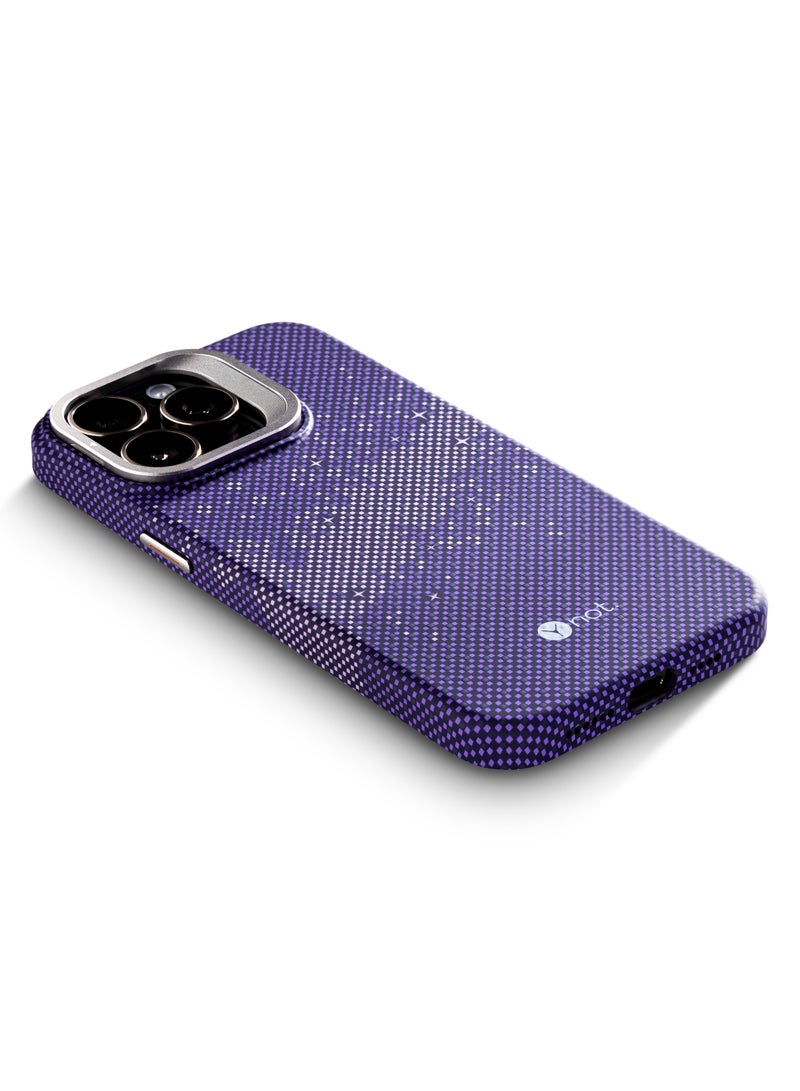 YNOT MagSafe carbon fiber protection case with camera stand for iPhone 16 Pro Max - purple - Image 4