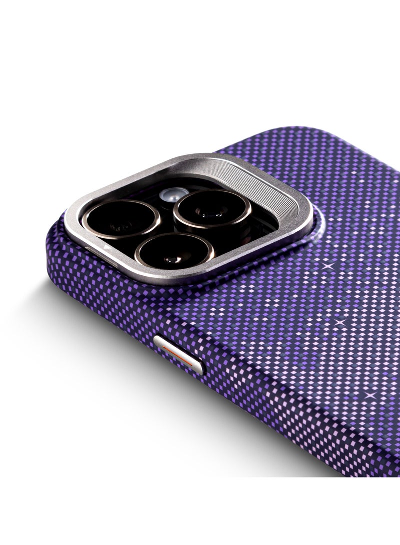 YNOT MagSafe carbon fiber protection case with camera stand for iPhone 16 Pro Max - purple - Image 5