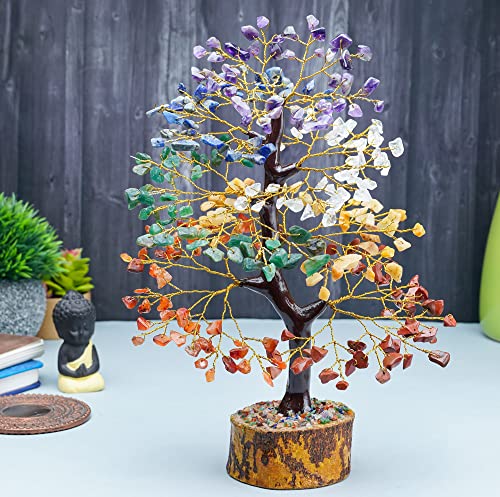 Crocon 7 Chakra Tree of Life - Crystal Tree for Positive Energy, Attract Good Luck Mothers Day Feng Shui Money Bonsai - Gemstone Tree, Seven Chakra Healing Stones, Home Decoration Gift - Image 3