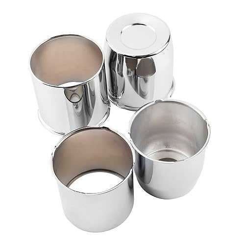 Rheedal 4Pcs 4.25inch Trailer Wheel Center Caps Push Through Center Hub Cap for Truck SUV RV Wheel Rim, Combination of Concave and Open End Chrome Wheel Hub Covers - Image 2