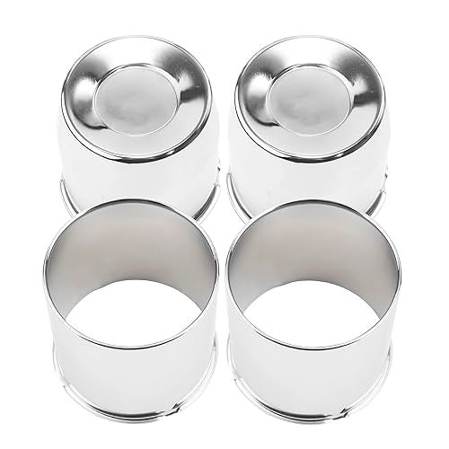 Rheedal 4Pcs 4.25inch Trailer Wheel Center Caps Push Through Center Hub Cap for Truck SUV RV Wheel Rim, Combination of Concave and Open End Chrome Wheel Hub Covers - Image 1