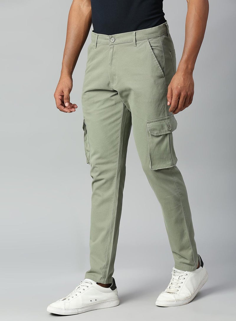 Dennis Lingo Men's Sage Tapered Fit Cargo Trousers - Durable Cotton, Full-Length  - Image 2