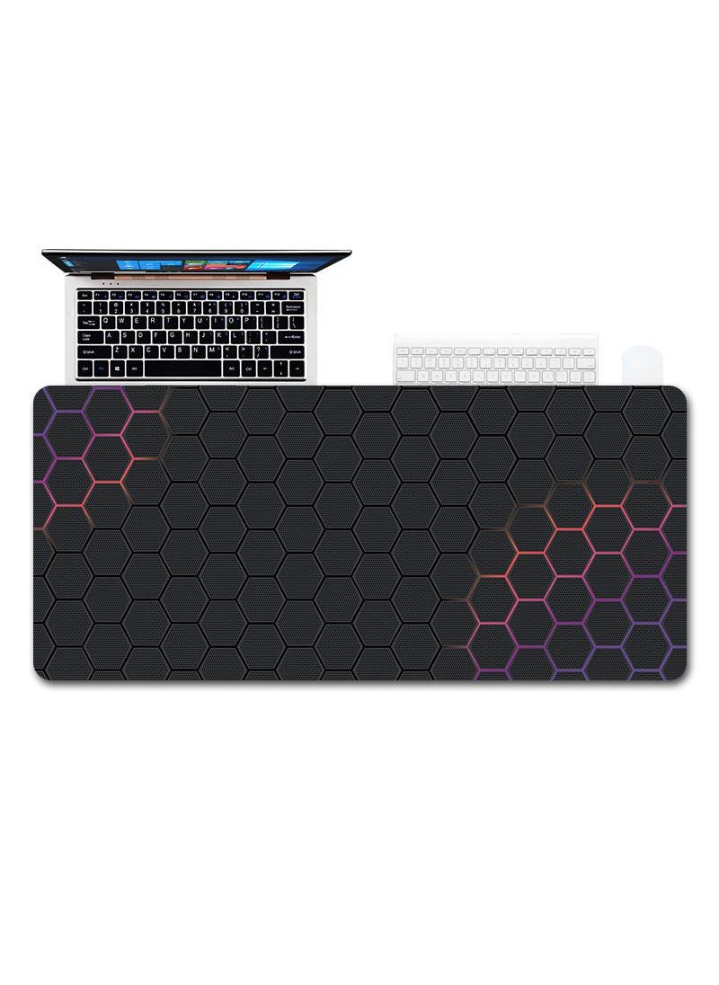 Generic - Honeycomb Pattern Exclusive For Esports Games Gaming Mouse Pad Extended Large Mat Desk Pad Stitched Edges Mousepad Long Mouse Pad And Non-Slip Rubber Base Mice Pad 900X400X3mm - Image 1