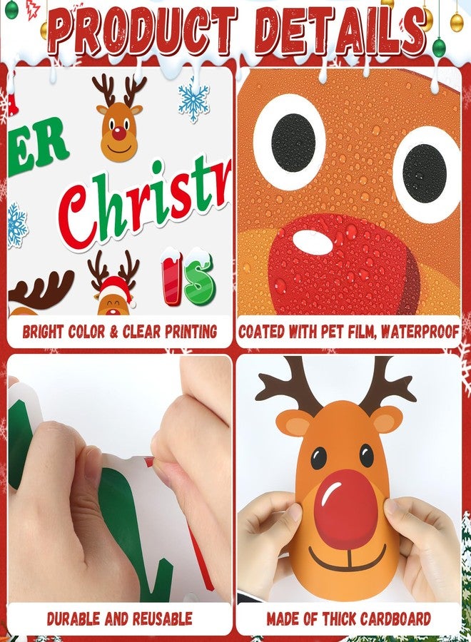 Lonfliness Christmas Bulletin Board Decoration Set Classroom Decoration Oh Deer Bulletin Board Reindeer ELK Snowflake Paper Cutouts for Kids Xmas Winter Holiday School Home Chalkboard Wall Decor - Image 3