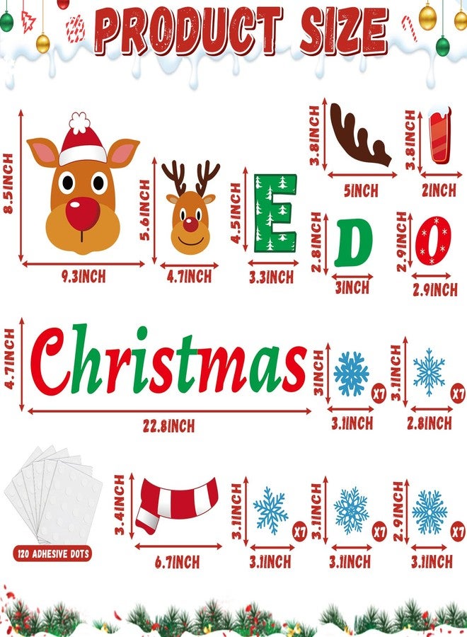 Lonfliness Christmas Bulletin Board Decoration Set Classroom Decoration Oh Deer Bulletin Board Reindeer ELK Snowflake Paper Cutouts for Kids Xmas Winter Holiday School Home Chalkboard Wall Decor - Image 2