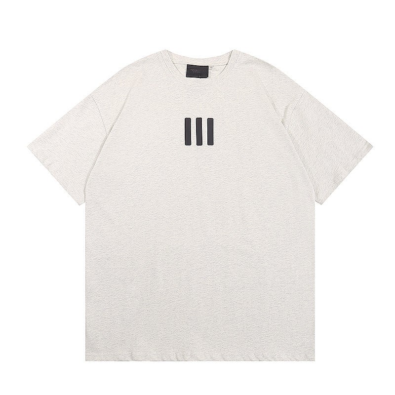 2022 1977 Flocking Letter Double Yarn Fabric Plus Size Loose High Street Fashion Brand Short Sleeve T-Shirt - Image 1