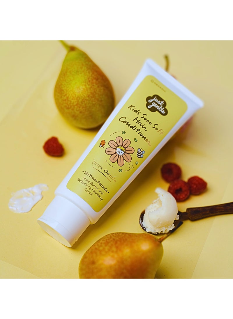 Just Gentle - Kids Organic Conditioner - 90% Natural Ingredients, Hydrating Shea Butter, Frizz-Free, Smooth & Silky Hair, 190ml - Image 1