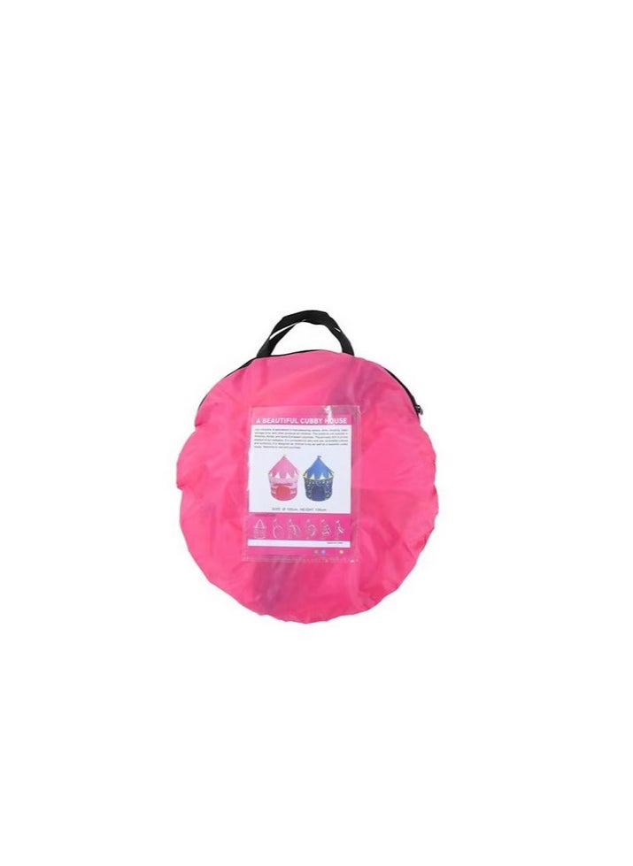 null - Pink Castle Shape Portable Play Tent - Image 1