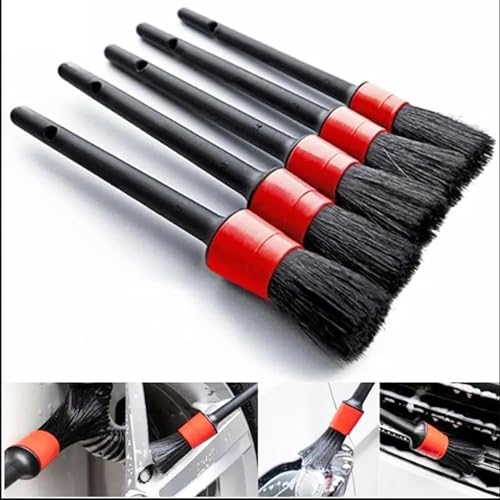 KBZONE Car Auto Detailing Brush Set,Car Interior Cleaning Kit,Including 5pcs Car Detailing Brushes, 3pcs Wire Brush and 2pcs Different Soft Bristle dusting Brush for car Interior(10pcs) - Image 4