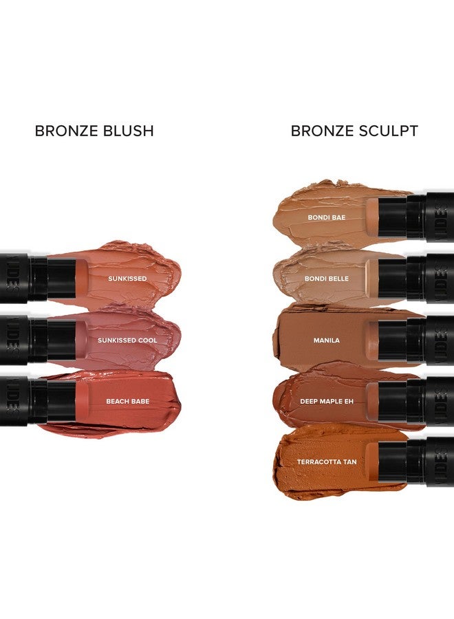 NUDESTIX Nudies Matte Cream Bronzer 3In1 All Over Face Colour For Face Eyes And Lips Wblending Brush (Deep Maple Eh) - Image 4