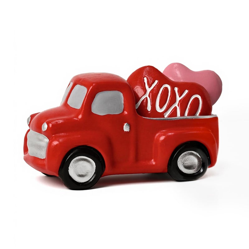 Sm:)e Smile Figurines Set of 3 - Sweet Valentine's Day Gifts for Him Her, Truck Heart Love Card, Indoor Decor Mantle Centerpieces and Tabletop Display - Image 1