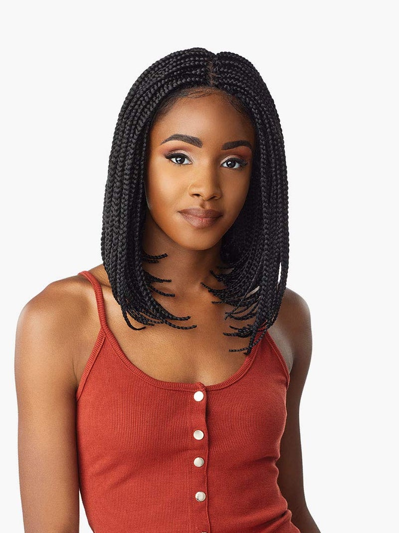 Sensationnel Sensationnel Cloud 9 4x4 Hand Braided Swiss Lace Front Wig  BOX BRAID BOB 2 Dark Brown 