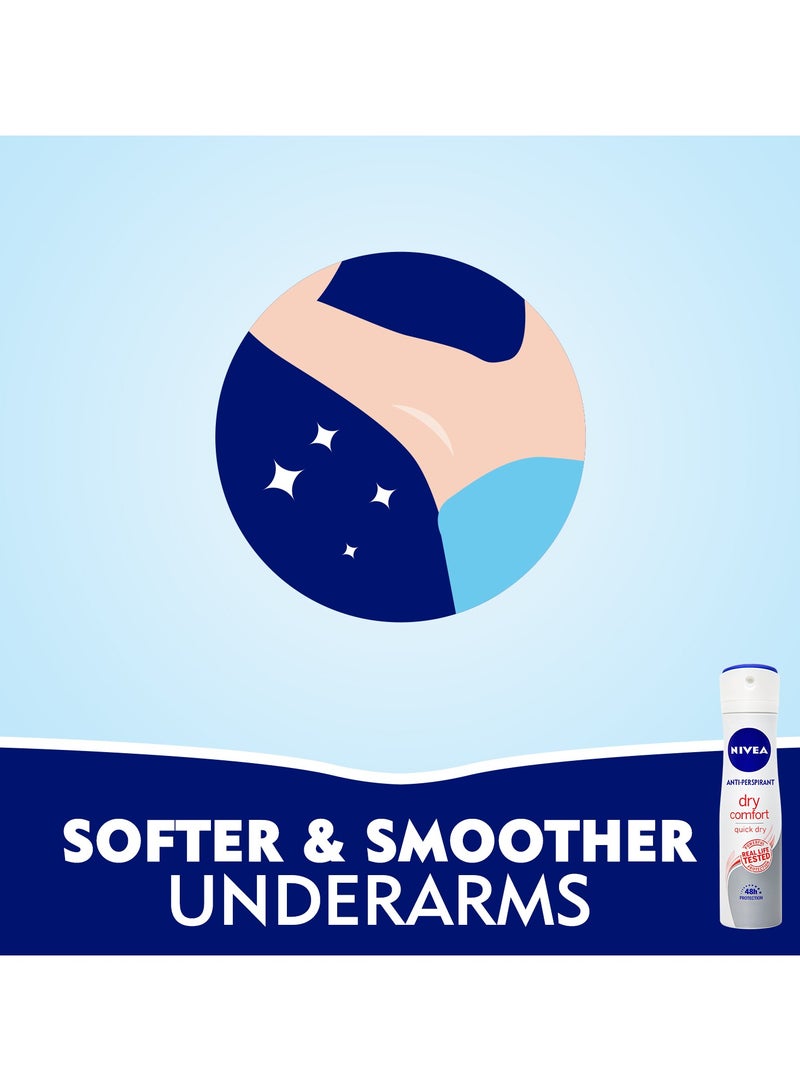 Nivea Antiperspirant Spray Dry Comfort Quick Dry Pack of 3 - Image 3