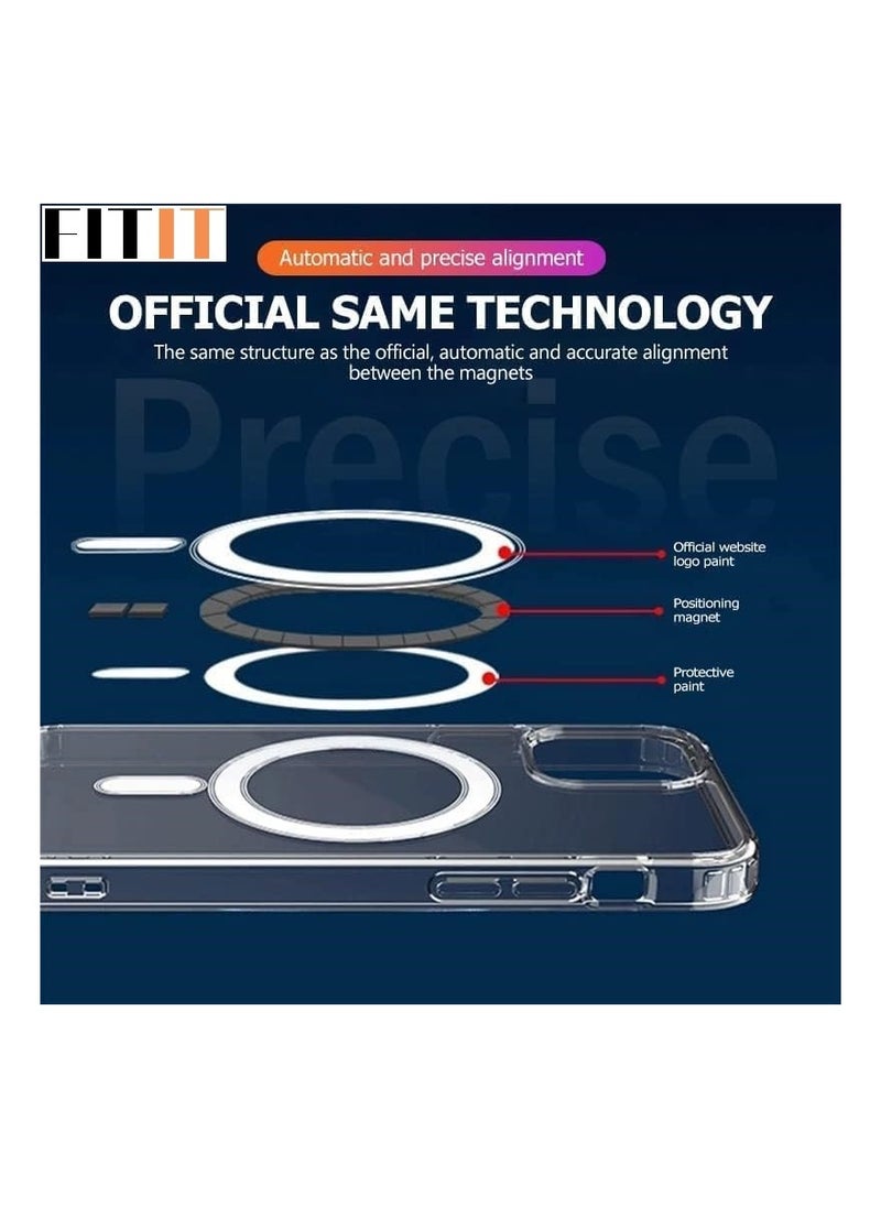 FITIT - FITIT CLEAR MAGSAFE CASE 6.2" IPHONE 15, Supports Wireless Charging, Military-Grade Protection,Anti-Yellowing, Anti-Scratch,Slim Magnetic Case Cover - Image 1