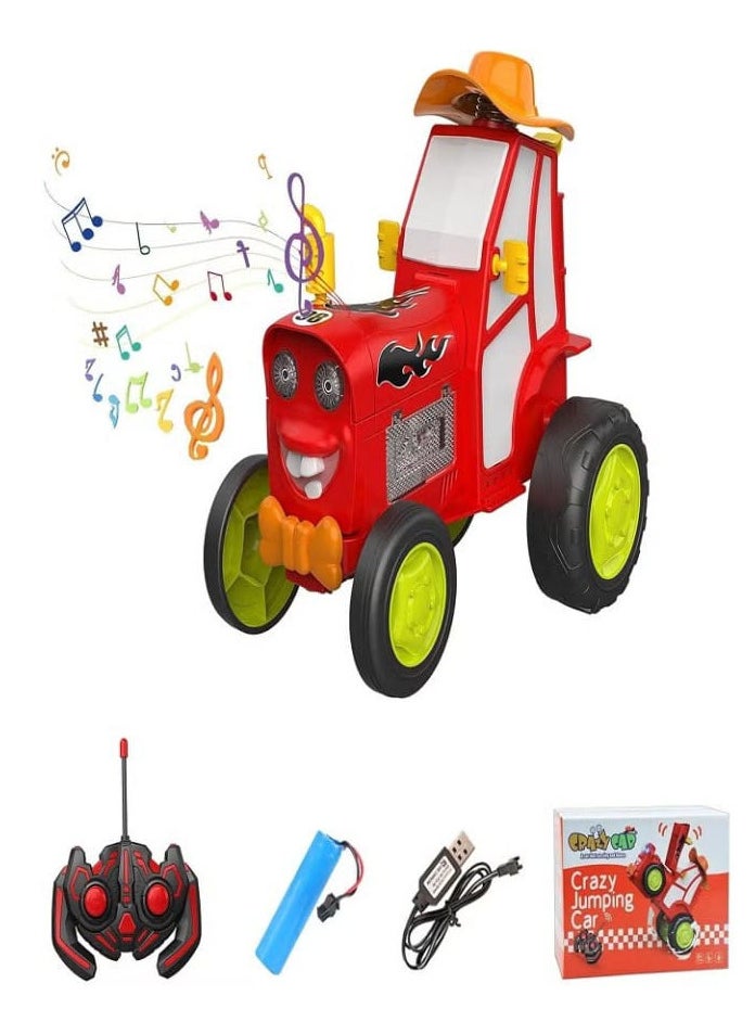Crazy Car Remote Control Rechargeable Crazy Jumping Car, Dancing Car with Music, with Lights Rechargeable Kids Stunt Car, Gift for Kids Boys Girls, 3-8 Years Old  - Image 1