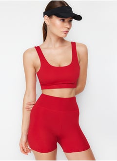 trendyol Red Brushed Soft Fabric Supported/Shaping Printed Knitted Sports Bra THMSS24SS00008  - Image 5