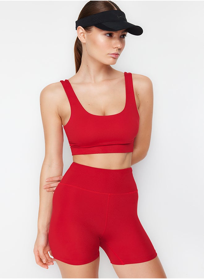 trendyol Red Brushed Soft Fabric Supported/Shaping Printed Knitted Sports Bra THMSS24SS00008  - Image 5