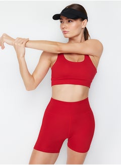 trendyol Red Brushed Soft Fabric Supported/Shaping Printed Knitted Sports Bra THMSS24SS00008  - Image 4