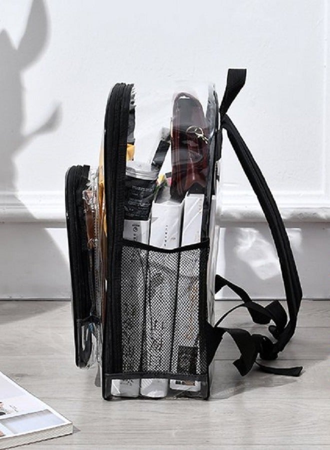 Clear Backpack, Heavy Duty Through Bookbag for Women and Men,Transparent Backpacks /Black - Image 3