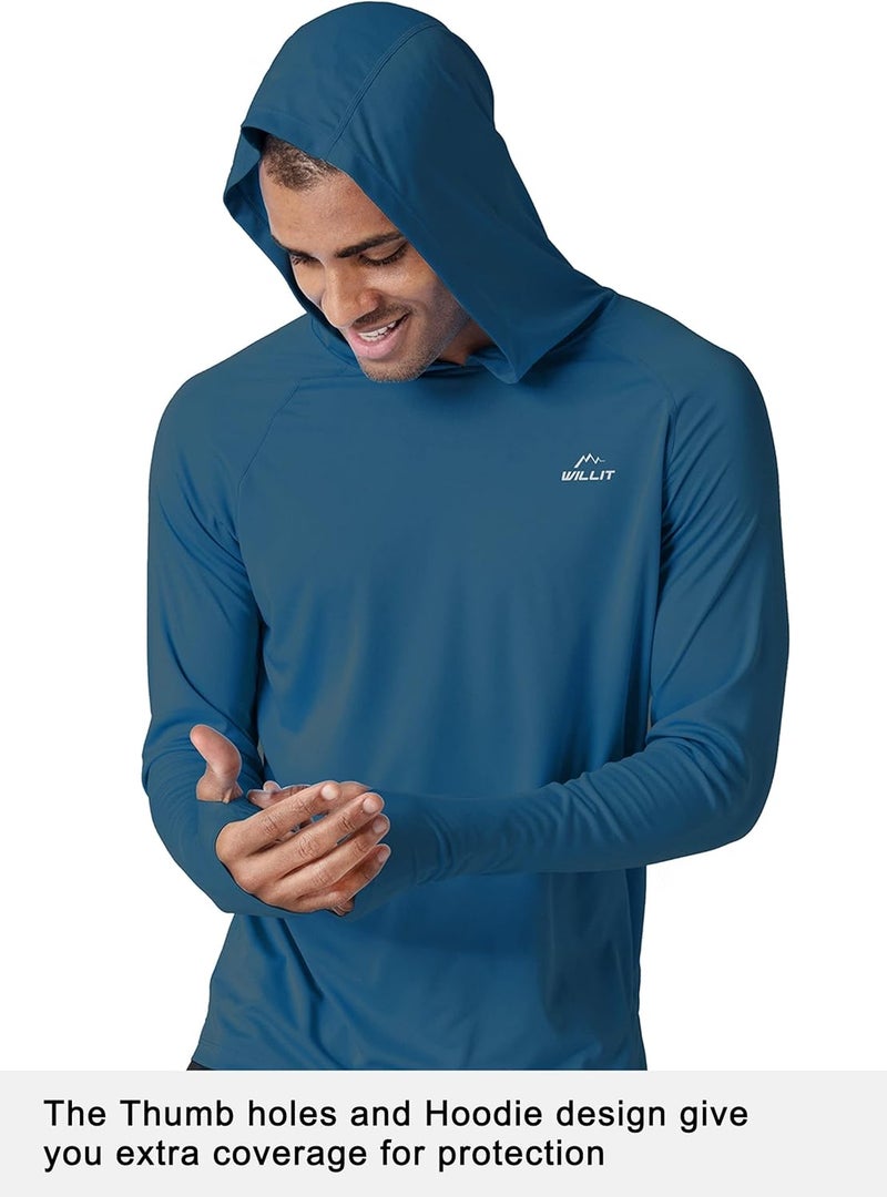 Willit Men's Sun Shirts UPF 50+ Protection Hoodie Rash Guard Shirt SPF UV Shirt Long Sleeve Fishing Outdoor Lightweight - Image 2