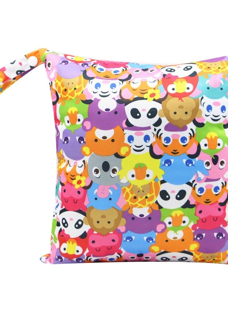 Loquat Cartoon Cute Print Stroller Hanging Bag Multi-functional Diaper Storage Bag Diaper Pad Hanging Bag 