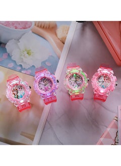 MissTiara Children's Frozen Elsa Sisters Analog Quartz Watch Girls Colorful Luminous Cartoon Watch Frozen Watch Princess Analog Classic Quartz Watch Pink  - Image 4