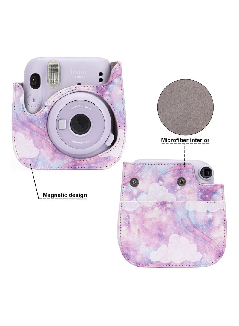 SYOSI Protective & Portable Case Compatible with fujifilm instax Mini 11/ 9/ 8/ 8+ Instant Film Camera with Accessory Pocket and Adjustable Strap (Starry sky Pink) - Image 3