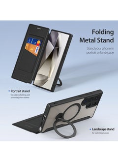 DUX DUCIS DUX DUCIS SKIN X Pro Case Anti-Yellowing Clear [Hard PC Back & Soft TPU Bumper] Magnetic Wireless Charging Flip With Stand Cover Shockproof Protective Phone Case Cover compatible with Samsung Galaxy S24 Ultra (Black)  - Image 2