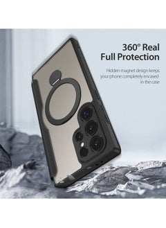 DUX DUCIS DUX DUCIS SKIN X Pro Case Anti-Yellowing Clear [Hard PC Back & Soft TPU Bumper] Magnetic Wireless Charging Flip With Stand Cover Shockproof Protective Phone Case Cover compatible with Samsung Galaxy S24 Ultra (Black)  - Image 3