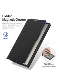 DUX DUCIS DUX DUCIS SKIN X Pro Case Anti-Yellowing Clear [Hard PC Back & Soft TPU Bumper] Magnetic Wireless Charging Flip With Stand Cover Shockproof Protective Phone Case Cover compatible with Samsung Galaxy S24 Ultra (Black)  - Image 5