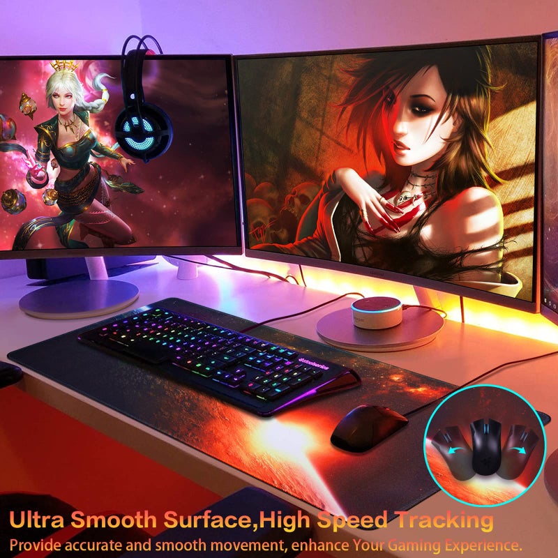 Canjoy Gaming Mouse Pad, Large Extended Mouse Pad Big Computer Mousepad for Home Office Gaming Work 31.5x15.7inch - Image 3