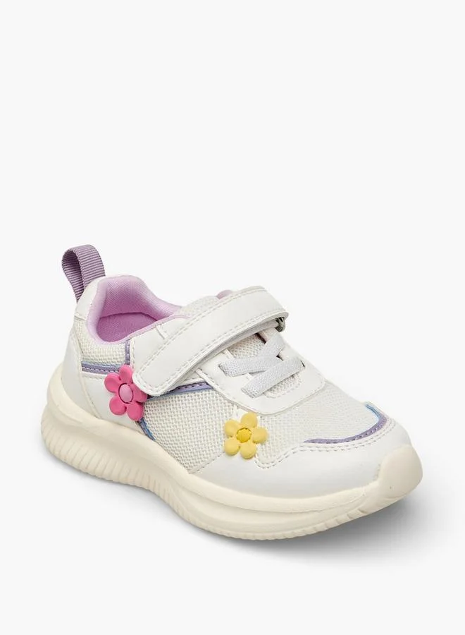 بيرفيت Girls Floral Embellished Hook & Loop Sneakers