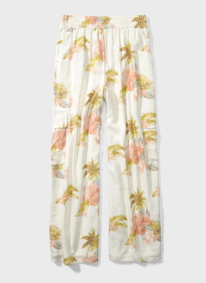 American Eagle Flotal Print Wide Leg Pants