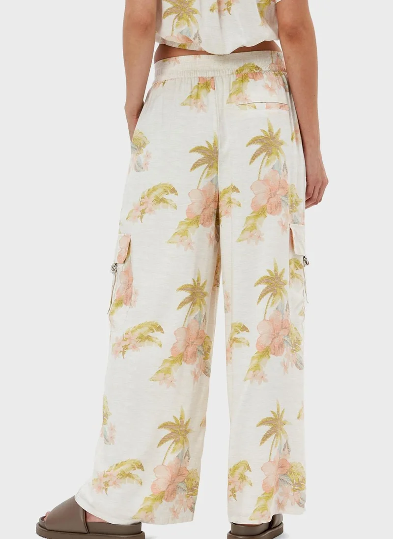 American Eagle Flotal Print Wide Leg Pants