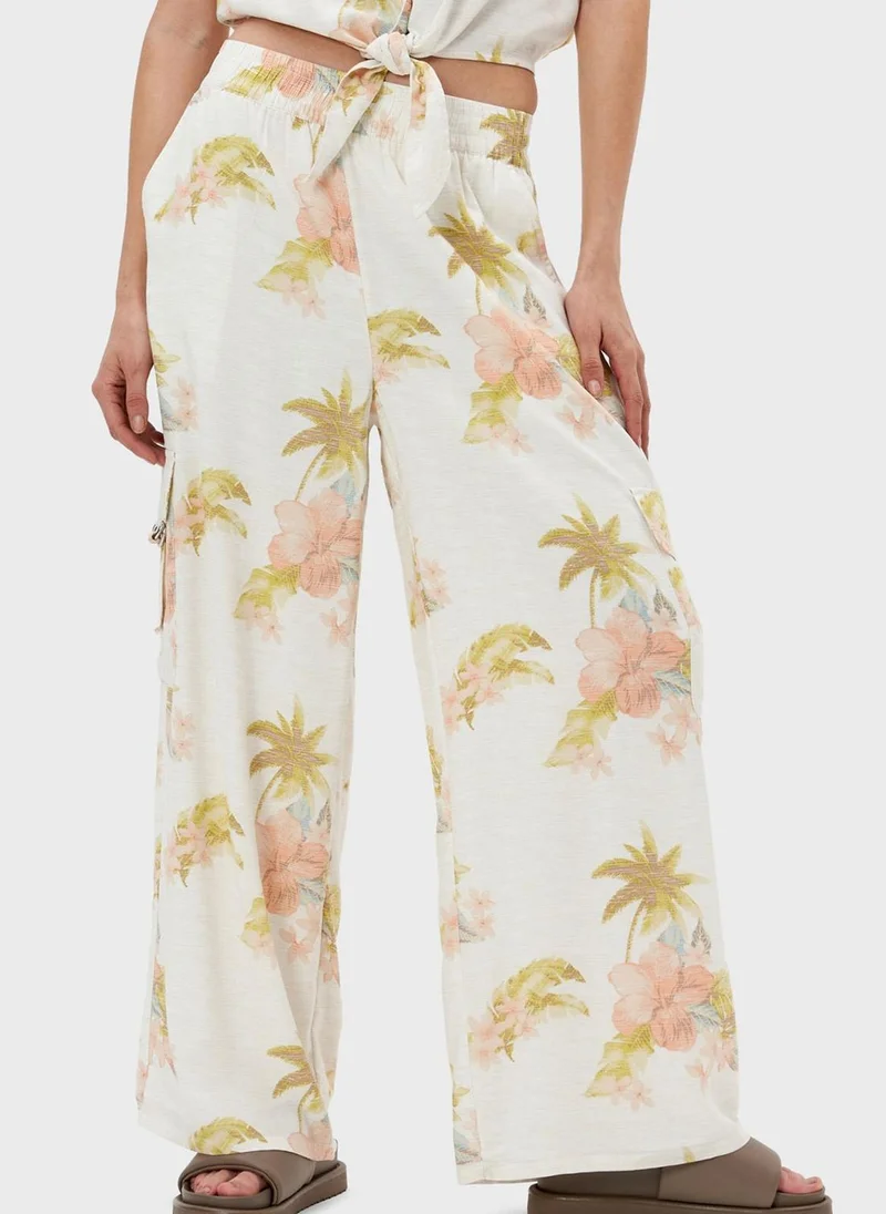 American Eagle Flotal Print Wide Leg Pants