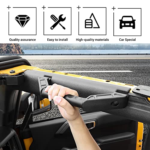 Hoolcar Front Roll Bar Grab Handles Metal Grip Handle Compatible with 2021-2022 Ford Bronco, Interior Accessories, 2PCs - Image 3