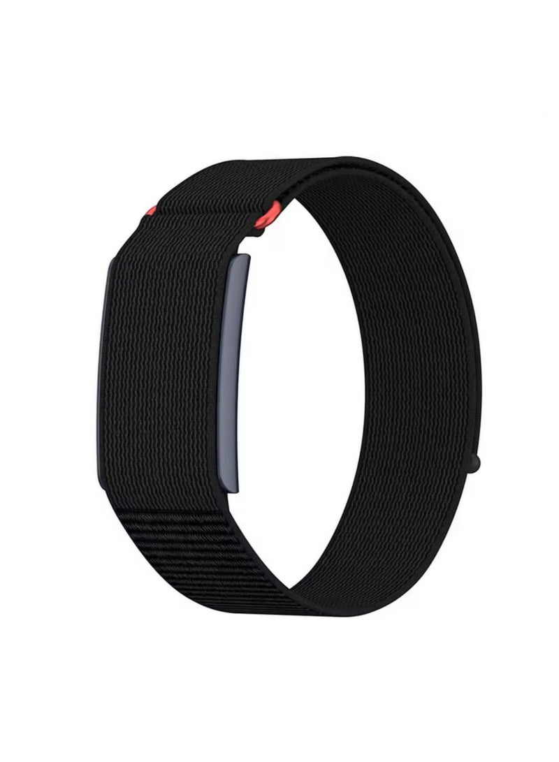 1 قطعة رباط نايلون بديل متوافق مع Amazfit Helio، حزام قابل للتعديل ومريح للرياضة، شريط معصم قابل للتنفس لأجهزة تتبع اللياقة، مريح - الطول 25 مم، الطول الإجمالي 280 مم، اللون أسود - Image 1