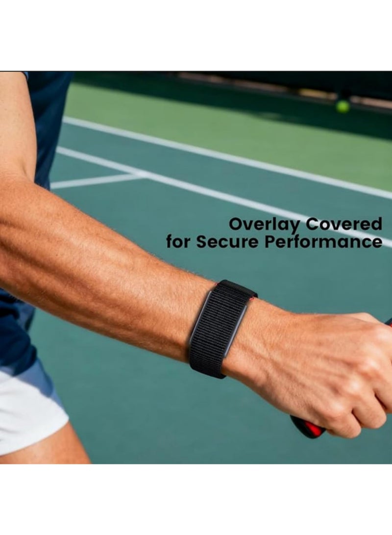 1 قطعة رباط نايلون بديل متوافق مع Amazfit Helio، حزام قابل للتعديل ومريح للرياضة، شريط معصم قابل للتنفس لأجهزة تتبع اللياقة، مريح - الطول 25 مم، الطول الإجمالي 280 مم، اللون أسود - Image 4