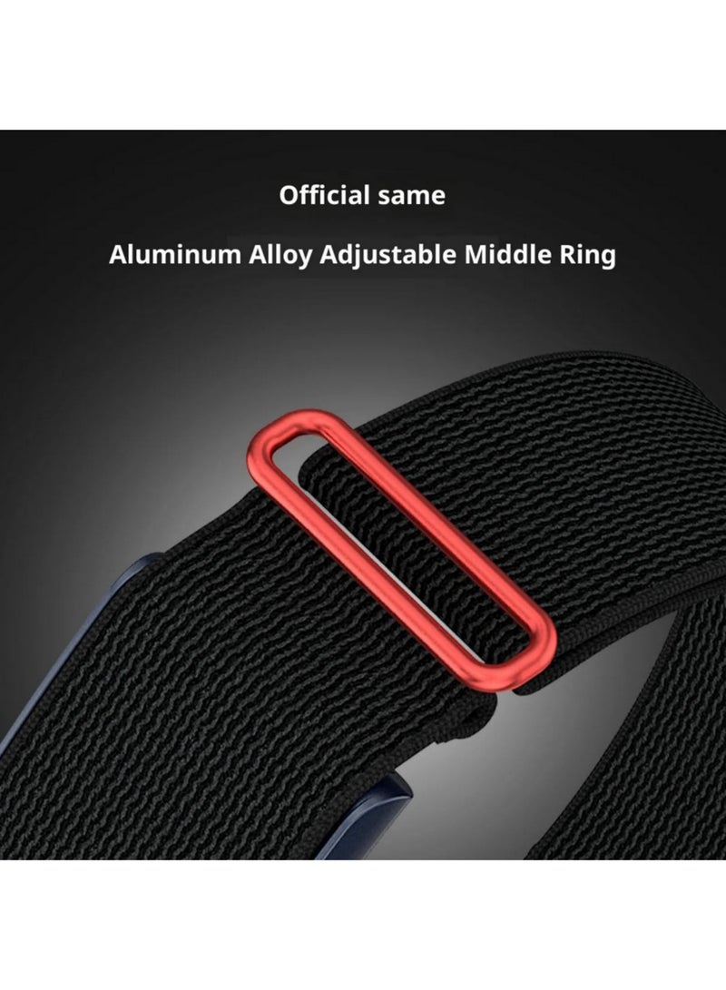 1 قطعة رباط نايلون بديل متوافق مع Amazfit Helio، حزام قابل للتعديل ومريح للرياضة، شريط معصم قابل للتنفس لأجهزة تتبع اللياقة، مريح - الطول 25 مم، الطول الإجمالي 280 مم، اللون أسود - Image 5