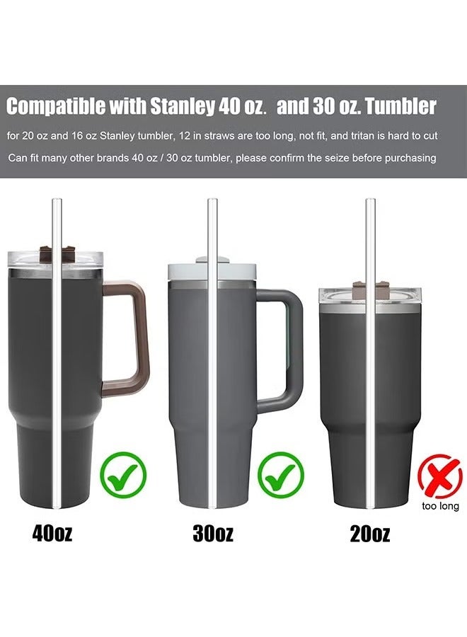 Stanley 1 transparent Tritan food grade drinking straws, suitable for Stanley 40 oz and 30 oz tumbler, Also Suitable for Hot Tea, Juice, and Coffee - 12 Inches Long with 1 Cleaning Brushes - Image 3