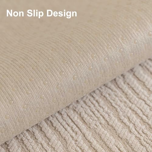 Aucrovee Soft Waterproof Chenille Cover Washable, Non Slip Sectional Sofa Covers for 3 Cushion Couch Sofa L Sharped Sofa Slipcover for Pets, Furniture Protector (1 PCS 36"x63" Coffee) - Image 5