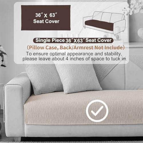 Aucrovee Soft Waterproof Chenille Cover Washable, Non Slip Sectional Sofa Covers for 3 Cushion Couch Sofa L Sharped Sofa Slipcover for Pets, Furniture Protector (1 PCS 36"x63" Coffee) - Image 2